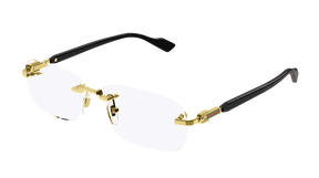 メガネ Gucci Eyewear GG1221O 001 Luxury Rimless Unisex Gucci GG1221O 001 Gold Eyeglasses for Man – LookerOnline