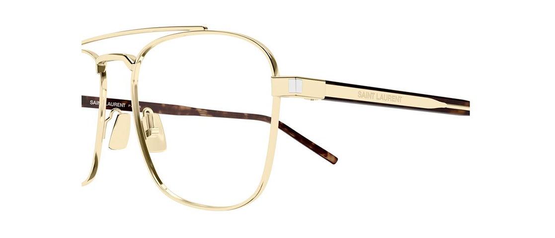 Saint Laurent SL 665 OPT Asian Fit 003 Men's Glasses Gold Size 56 - Free Lenses - Blue Light Block Available